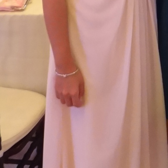 Blush Chiffon Bridesmaid Gown Size 4 - Picture 3 of 5